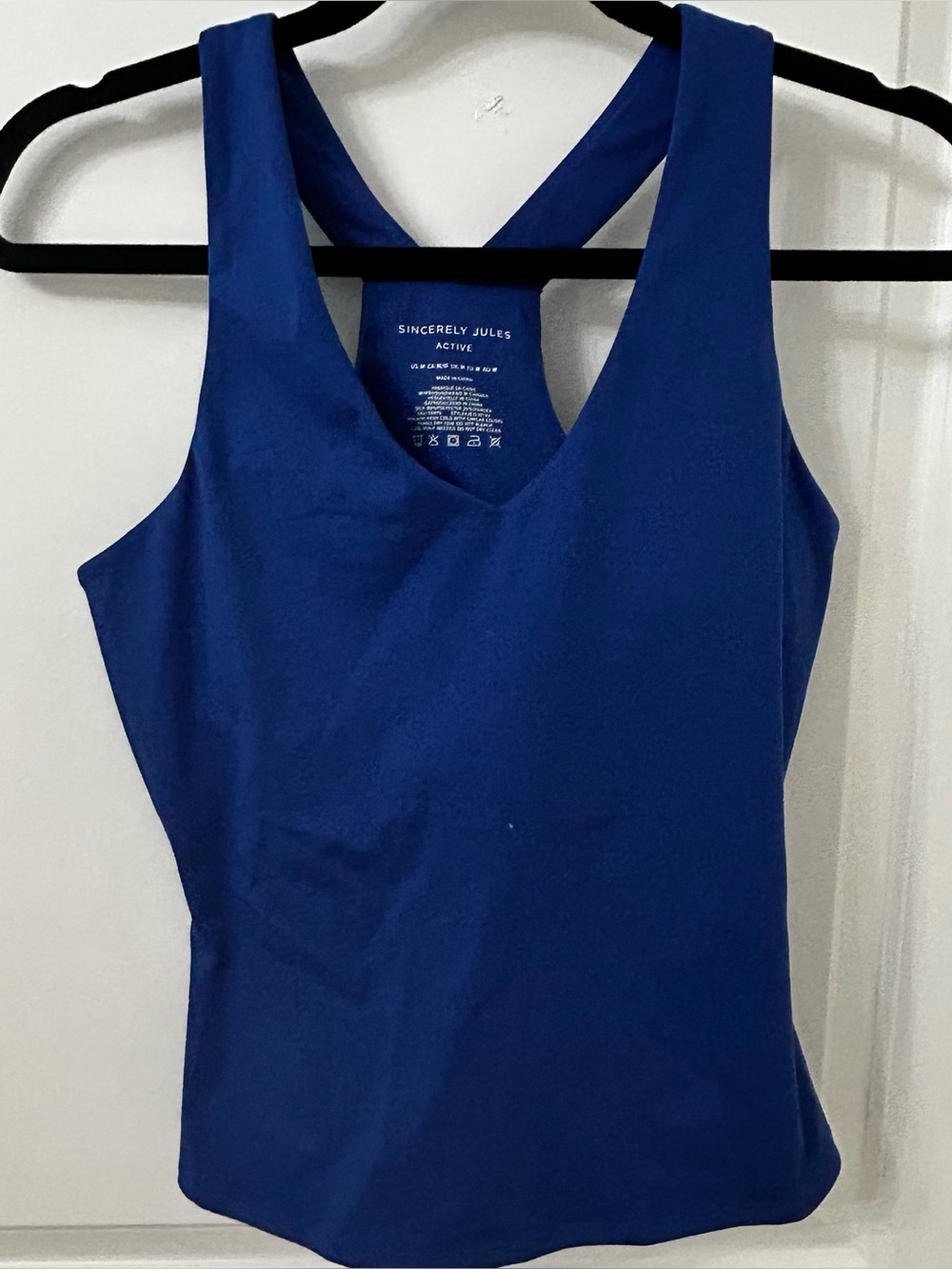Sincerly Jules Active Royal Blue Cross-Back Tank Top Size M